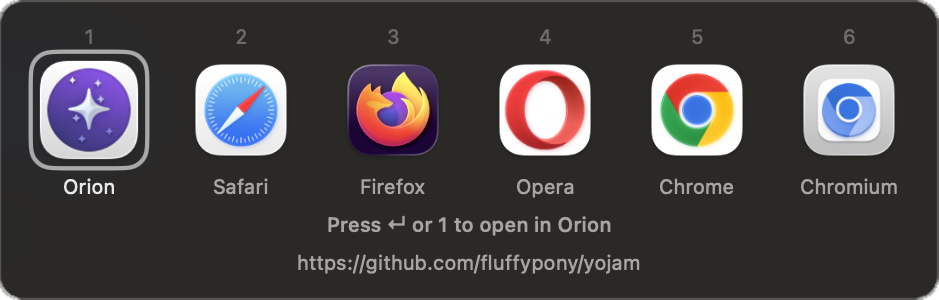 The Yojam picker UI